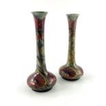 William Moorcroft, a matched pair of Cornflower vases