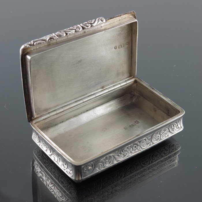 A Victorian silver double action snuff box, Alfred Taylor, Birmingham 1855 - Image 4 of 8