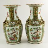 A pair of Chinese famille rose vases