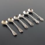 Three pairs of George IV and Victorian silver salt spoons