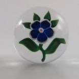 Baccarat, a blue pansy glass paperweight, circa 1850, 6.3cm diameter, 5cm high