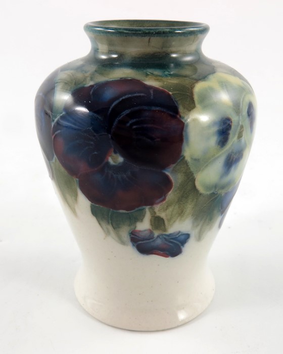 William Moorcroft, a small Pansy on White vase - Image 2 of 4