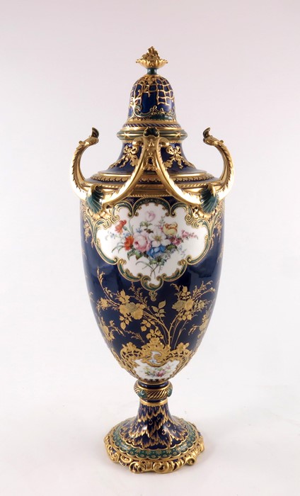 A large Royal Crown Derby pedestal vase