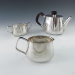 Robert Welch, a Modernist silver three piece tea set, Birmingham 1971