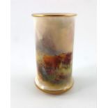 Harry Stinton for Royal Worcester, a Highland Cattle spill vase