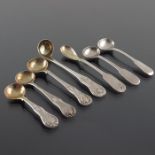 A collection of George III and later Scottish silver condiment spoons, Edinburgh makers