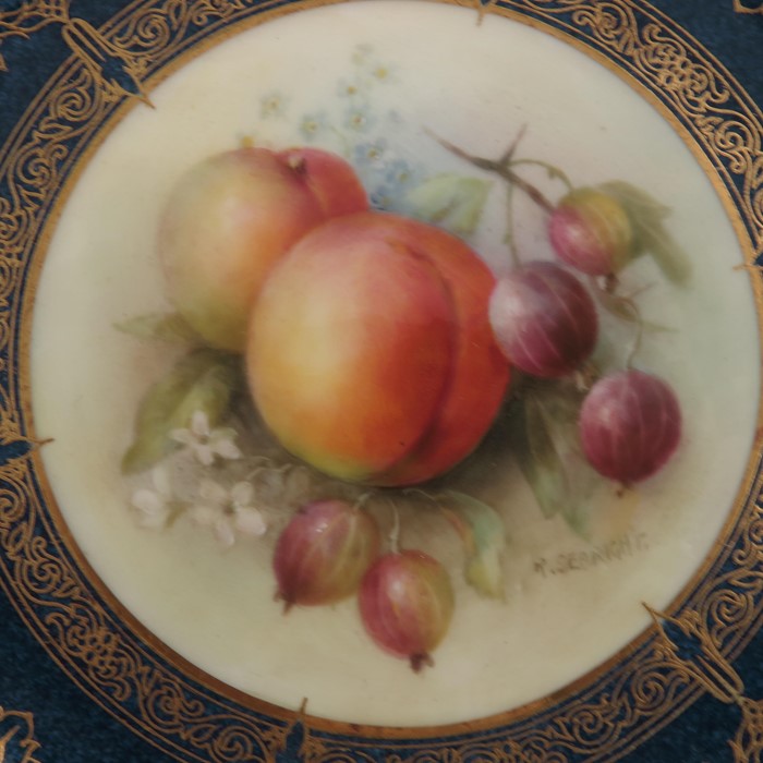 R Sebright for Royal Worcester, a fruit painted part dessert service - Image 3 of 15