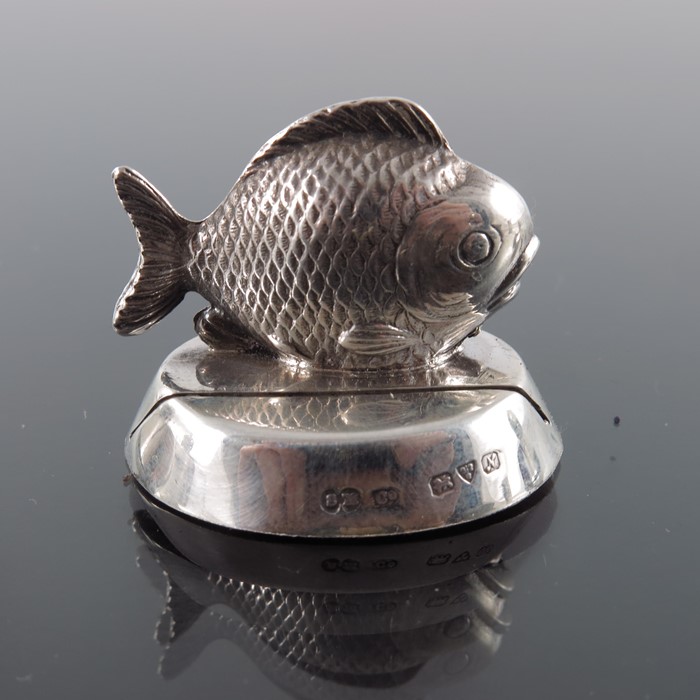 A set of four George V novelty silver menu holders, Sampson Mordan - Image 5 of 5