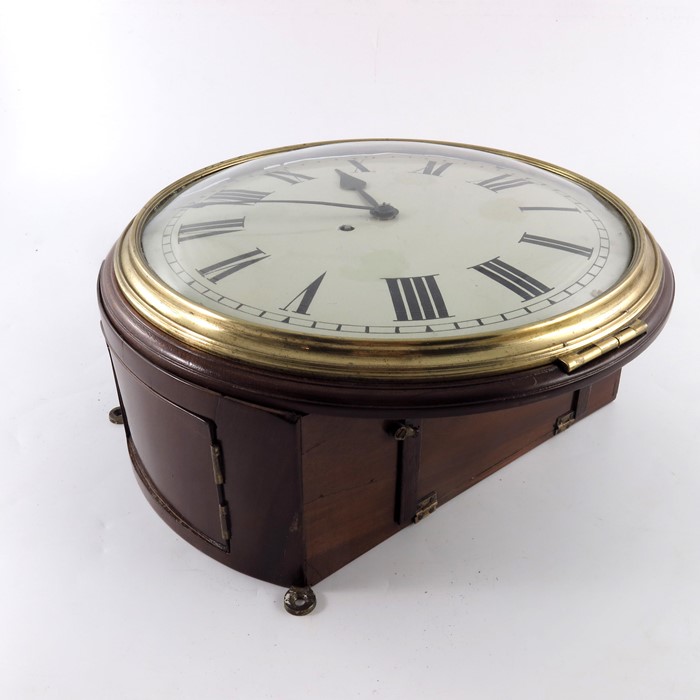 Mahogany fusee wall clock , white enamel dial. - Image 3 of 9