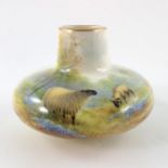 E Baker for Royal Worcester, a painted vase