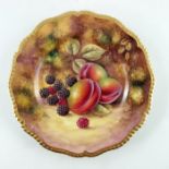 J Smith for Royal Worcester, a fruit painted plate