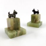 A pair of Austrian bronze Highland Terriers bookends