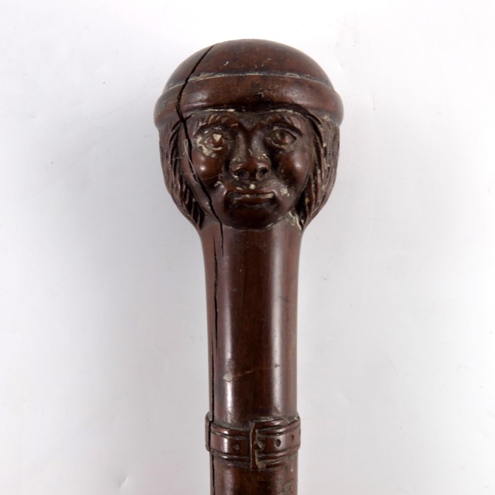 A 19th century tribal carved walking stick