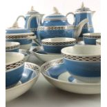 A Leeds mocha pearlware tea set, circa 1780,
