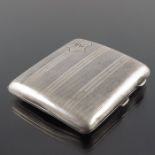 A George V silver cigarette case, Joseph Gloster Ltd