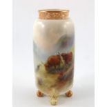 Harry Stinton for Royal Worcester, a Highland Cattle vase