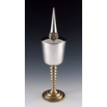Stuart Devlin, a Modernist silver and parcel gilt chalice and cover, London 1973