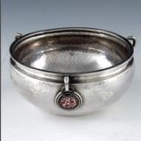 A E Jones, an Arts and Crafts silver and enamelled bowl