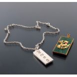 A Chinese jade rectangular pendant