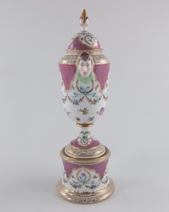 A Dresden vase and cover - Image 2 of 11