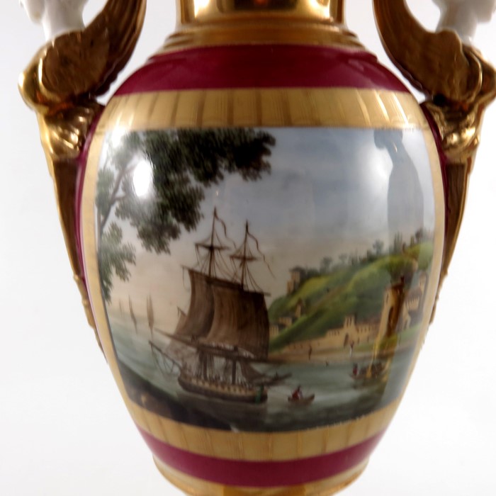 A pair of Paris porcelain twin handled vases, - Image 9 of 11