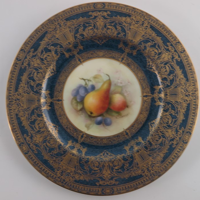 R Sebright for Royal Worcester, a fruit painted part dessert service - Image 8 of 15