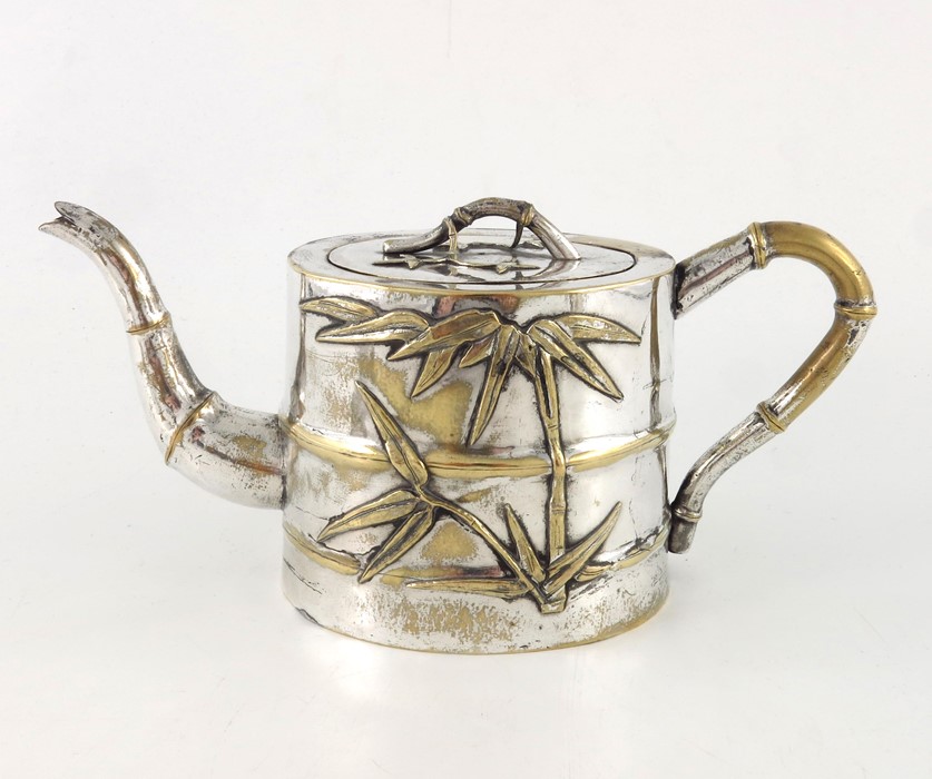 A Chinese silver plated tea set, Qing, circa 1870 - Image 6 of 10