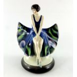 Josef Lorenzl for Goldscheider, Butterfly Lady, figure of a seated lady, circa 1926, model 5582,