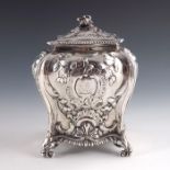 A George III silver tea caddy, Emick Romer, London 1765