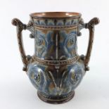 Emily Edwards for Doulton Lambeth, a stoneware twin handled vase