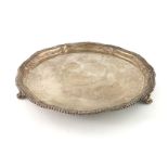 A large Victorian silver salver tray, Elkington and Co.
