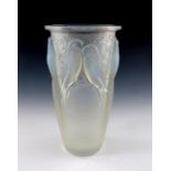 Rene Lalique, a Ceylan glass vase, model 905, designed circa 1924, blue opalescent