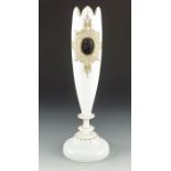 A 19th century opaque frosted glass portrait vase