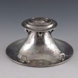 Alwyn Carr, an Arts and Crafts silver inkwell, London 1922