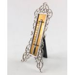 An Edwardian silver framed thermometer, John Tiley, London 1902