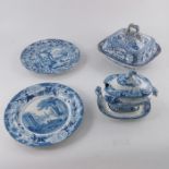 A Wedgwood blue and white plate, Blue Claude pattern