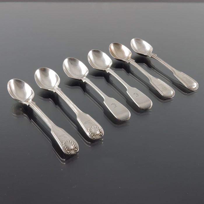George III and later Irish silver egg and condiment spoons