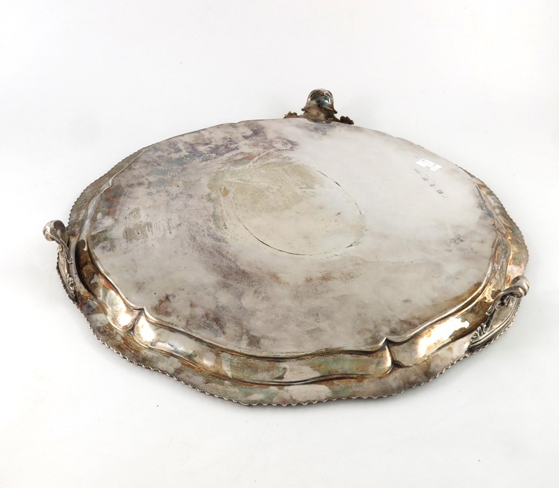 A large Victorian silver salver tray, Elkington and Co. - Image 3 of 3