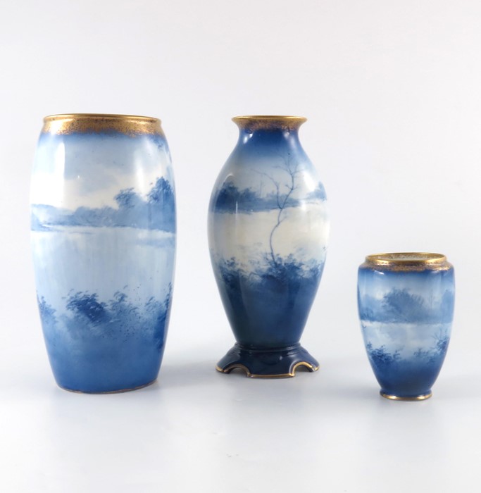 A Royal Doulton blue children vase