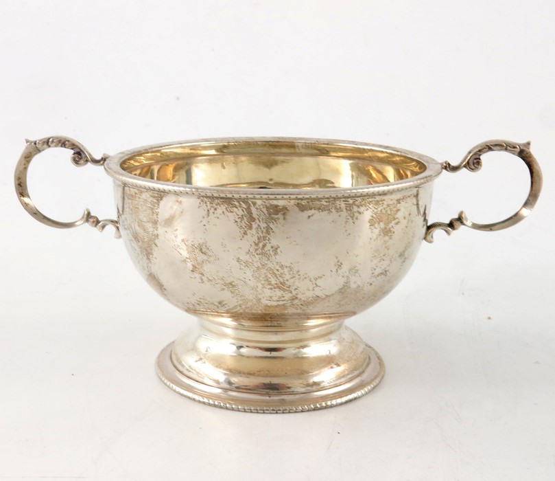 A George V silver three piece tea set, - Image 4 of 4