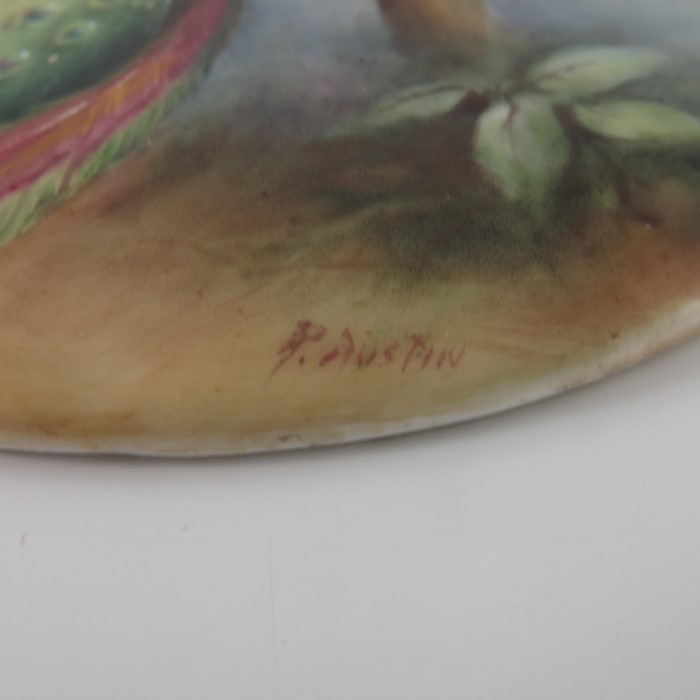 R Austin for Royal Worcester, a painted circular plaque - Image 2 of 3