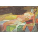 Faczynski, Reclining Nude, oil on canvas