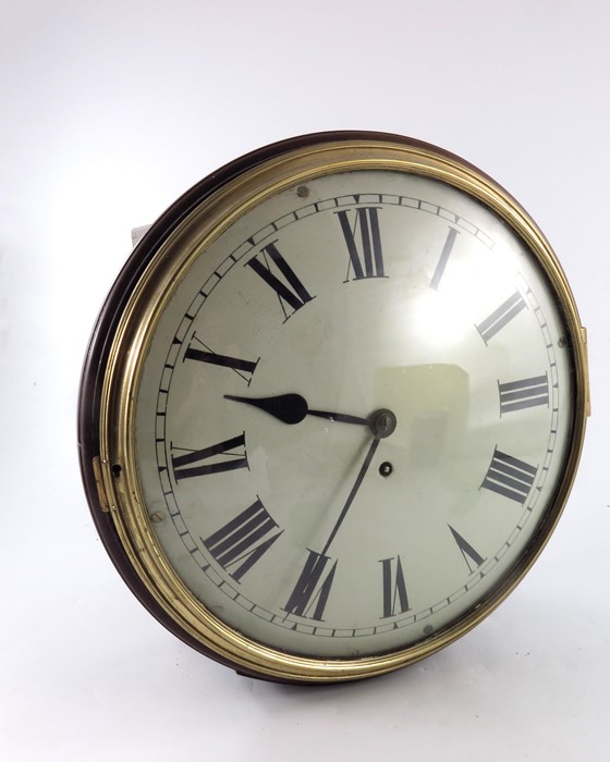 Mahogany fusee wall clock , white enamel dial. - Image 4 of 9