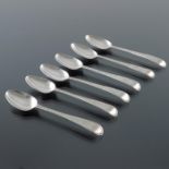 A set of six George III silver bright cut teaspoons, George Gray