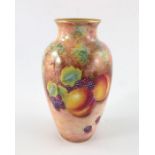 Leaman for Royal Worcester, a fruit painted vase