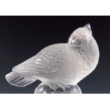 Rene Lalique, a Chardonneret Moqueur (bird) glass paperweight, model 1211, designed circa 1931,