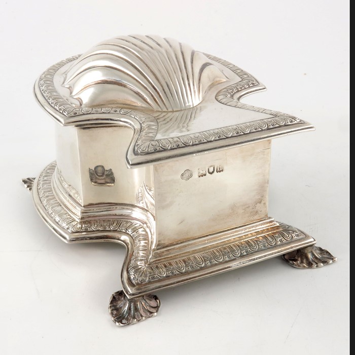 An Edwardian silver ink casket, Carrington and Co. - Image 3 of 5