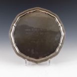 An Elizabeth II silver presentation salver for Harold Wilson, Cooper Brothers and Sons, Sheffield 19
