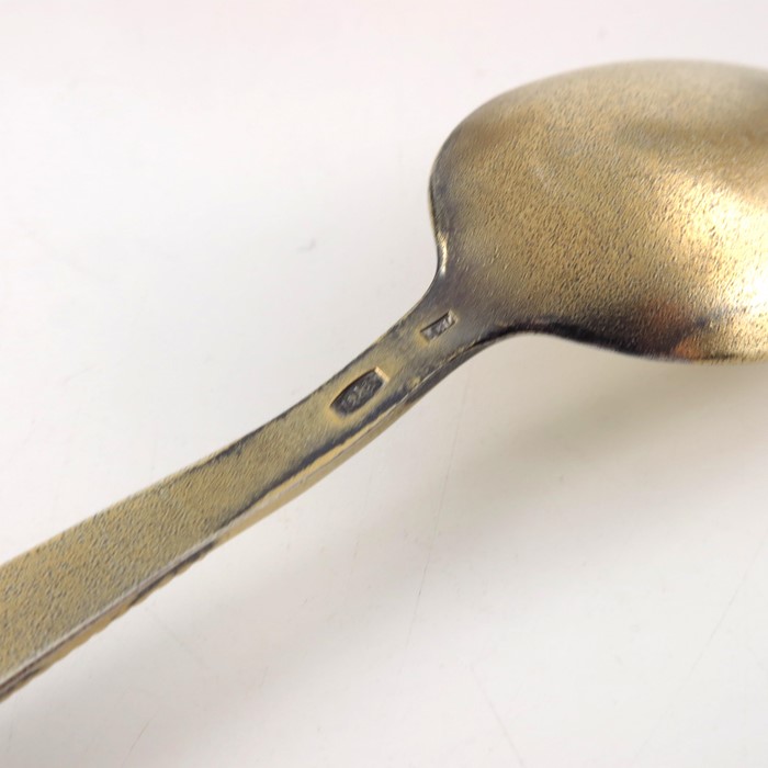 Three Soviet Russian silver gilt and enamelled bowls with spoons - Image 6 of 8