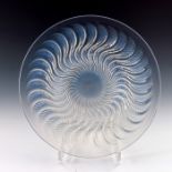 Rene Lalique, an Actinia glass plate, model 10-391, designed circa 1933, blue opalescent
